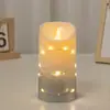 Velas Electrónicas LED Velas Electrónicas Transfronterizas Venta al por mayor de Cadenas de Luces con Puntas Inclinadas, Confeti Dorado y Plateado, Velas Decorativas Festivas