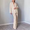 Conjunto de Pijama de Veludo Dourado Novo para o Inverno de 2026, Manga Longa, Calça Longa, Conjunto de Duas Peças, Roupa de Casa de Veludo Quente e Espessa para Mulheres