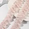 Fita Elástica Microelástica Perolada Plissada Bilateral com Borda de Orelha Fita de Renda para Faixa de Cabelo DIY Laço Decorativo Fita de Embalagem