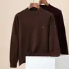 Suéter de Lana Grueso y Moderno Hengyuanxiang para Hombre Nuevo Estilo Otoño e Invierno 2025 Suéter de Cuello Alto Medio 100% Lana Pura para Hombre