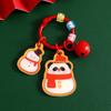Desenhos animados criativos Natal metal tag pequeno pingente Papai Noel carro chaveiro enfeites de Natal pequenos presentes