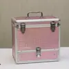 Caja de Joyas con Candado de Contraseña Gran Capacidad Estuche de Maquillaje Portátil Caja Multifuncional para Joyería de Mano Caja de Maquillaje Regalo de Princesa