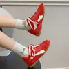Sapatos Agan, tênis color block 2026, tênis de treino alemão marrom, novos sapatos estilo balé com aumento de 5 cm de altura, femininos marrons estilo retrô com aumento interno de altura