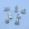 Accesorios de Joyería de Plata Pura 999 Espaciador de Circonita Pulsera DIY Hecha a Mano Collar Espaciador de Rueda Cuentas Anillo para Correr Bandeja de Florera Cintura Pequeña