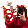 Diadema Retorcida Roja de Pony Lindo para Año Nuevo Pasador para el Cabello con Ambiente del Festival de Primavera para Niños Diadema del Zodiaco para Niñas