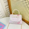 Nova Bolsa Transversal de Princesa Fofa Mais Vendida com Design Estilo Chinês, Bolsa de Ombro para Menina, Porta-Moedas de Menina Estilo Chanel com Pérolas