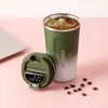 Caneca de Café Inteligente de Aço Inoxidável 304 com Display de Temperatura, Copo Térmico Portátil para Carro em Cor Degradê, Copo de Água para Escritório Presente