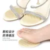 Almofada granular para antepé em sapatos de salto alto, macia, anti-abrasão, absorvente de choque, palmilhas massageadoras para os pés, ajustáveis em meio número