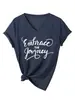 Abraza el viaje Amazon eBay sitio independiente camiseta cómoda y versátil para mujer con cuello en V y manga corta