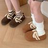 Crianças estilo coreano ins all-inclusive pais-criança chinelos de algodão moda feminina forrado de lã quente pelúcia outerwear sapatos casuais Boken
