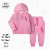 [Drophipping] Nova Roupa de Inverno e Outono para Crianças Material Suéter Roupa para Bebês e Crianças Conjunto de Duas Peças Conjunto Casual para Passeio