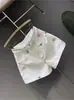 Shorts de Mezclilla Blancos de Corte A con Bordados Pesados de Colores Verano Nuevos de Cintura Alta Reductores de Edad Frescos Adelgazantes de Pierna Ancha Hot Pants