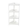 Estante de almacenamiento para baño de piso de plástico, estante de almacenamiento triangular móvil de esquina multicapa para hueco de inodoro
