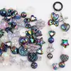 Kit de Accesorios de Cuentas Irregulares de Color UV Galvanizado de Alto Brillo para Mermaid con Agujeros para Collar y Cadena de Teléfono Hechos a Mano DIY