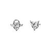 Aretes Asimétricos Ángel Amor Zircón Redondos Calados Aretes Deviruchi Corazón Durazno Aretes Delicados Estilo Lujo Ligero