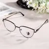 Nuevo Estilo de Celebridad de Internet Montura de Gafas de Lente Transparente Metal Retro Gafas Anti-Luz Azul Estilo Ojo de Gato Rostro Liso Gafas Fotocromáticas