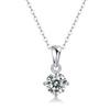 [Envío gratuito de una sola pieza] Colgante de moissanita de cuatro garras, collar de plata S925, cadena de clavícula, fuente de fábrica, venta al por mayor