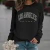 Sudadera Redonda con Estampado de Letras Bf High Street Europeo y Americano para Mujer Otoño e Invierno Nuevo Estilo Perezoso Diseño Holgado Tops de Estudiante