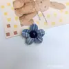Pajarita de Cuadros Oscuros y Flores Pequeñas Accesorios DIY Tela Lazo Lazo Semi-Terminado Accesorios para el Cabello Accesorios para Ropa Piezas
