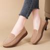 Primavera 2025 Bordado Punta Redonda Slip-On Suela Blanda Boca Baja Mocasines de Moda para Mujer Flats Estilo Británico Casuales Sencillos