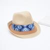 Sombrero de Paja Estilo Étnico de Primavera y Verano Sombrero de Copa de Tela Tie-Dye de Yunnan Sombrero de Sol para Vacaciones, Viajes, Playa para Mujer Sombrero de Moda