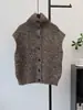 Colete de tricô de gola alta 2026 outono e inverno novo estilo coreano folgado casual cardigã colete suéter em camadas para mulheres