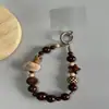 Ins Lad Corta Leopardo Cuentas Cadena de Lanyard para Teléfono Móvil Cadena de Llavero para Cámara Cadena Colgante Colgante