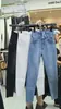 Barraca de Han Meier Foto Real Jeans de Cintura Alta para Mulheres no Outono e Inverno Novos Calças Hot Girl Levanta Cintura Levanta Bumbum 7056