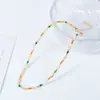 Verano Nuevo Accesible Lujo Collar Hecho a Mano para Mujer Perla Natural Piedra Natural Concha Amarilla Cristal Acero Inoxidable Collar