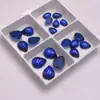 Gema de Espinela Azul con Forma de Gota de Agua Lisa de Fondo Plano Piedra Suelta Piedra Lisa con Forma de Pera Accesorio de Piedra para Incrustar en Anillos de Joyería DIY
