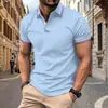 Deseo Amazon Transfronterizo 2024 Aliexpress Estilo Nuevo Cordón Color Sólido Manga Corta Camisa Polo Moderna Verano