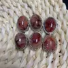 Flor de pegamento rojo natural caja mágica caja de cristal pulsera ovalada incrustada pulsera accesorios DIY agujero pasante