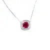 Colar Pingente Quadrado Geométrico de Rubi Zhou Hengfu Jewelry Europeu e Americano para Mulheres, Corrente de Clavícula Elegante e de Luxo Leve