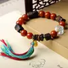 Pulsera de Cuentas Cubicas de Madera de Agarwood Dara Gan Nuevo Estilo Chino Pulsera de Madera Punto Turístico Transmisión en Vivo Venta al por Mayor