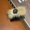 Peine Invertido de Felpa de Visón con Pedrería Estilo Coreano para Otoño e Invierno para Mujeres, Accesorio para el Cabello de Alta Gama para Arreglar el Fleco Lateral y la Parte Posterior de la Cabeza