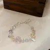 Nova Pulseira Geométrica Única com Brilho Design Exclusivo de Nicho Versátil Cor Dopamina Fecho de Cordão Ajustável Pulseira