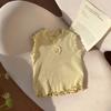 Meninas Verão Auricularia Lace Vest Verão Nova Tulipa Afilado Bordado Top Baby Styline Jacquard T-Shirt