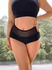 Pantaletas de cobertura total para cadera, talla grande 1-4XL para mujeres de talla grande, color liso, cómodas, tiro medio, sin costuras, transpirables, comercio exterior, Amazon