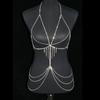 Nueva cadena de sujetador con borlas largas y diamantes de imitación sexy, cadena para la cintura, cadena para ropa interior, joyería para exhibir en el cuerpo.