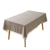 Mantel de Tela de Algodón y Lino Estilo Japonés, Mantel Fresco a Cuadros para Mesa de Comedor, Tela Cubierta de Lino, Mantel de Mesa de Café con Borlas Nórdicas, Mantel Largo