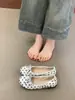 Zapatos Planos Suaves de Noche para Mujer Chuyuji 2026 Primavera Lunares Franceses Lazo de Seda Punta Redonda Bailarinas Planas Poco Profundas
