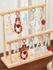 Soporte de joyería creativo, organizador de escritorio de madera maciza para llaves y accesorios, expositor de collares, estante de almacenamiento, organizador multifuncional para entrada con ganchos