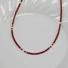 Collar de Cuentas de Piedra Natural Ágata Roja Turquesa Azul Más Vendido de Amazon Collar de Joyería de Plata 925 Ultrafina para Mujeres