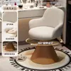 Cadeira de Maquiagem Leve de Luxo para Quarto de Casa Sensação de Alto Padrão Banqueta de Maquiagem Giratória Estilo Designer Cadeira Individual Casual Banqueta para Toucador