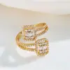Amazon transfronterizo Europa y Estados Unidos industria pesada exagerado diamante destello anillo cuadrado marea personalidad ambiente accesorios en stock