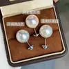 Branco Australiano Prêmio Artificial Top Branco Australiano Luz Fria Brincos de Pérola de Água Salgada Brincos Elegantes Femininos Joia para Furo na Orelha
