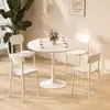 Mesa redonda, mesa de negociación simple tipo tulipán blanca de ocio, mesa de comedor nórdica para cafetería y tienda de té con leche, mesa redonda pequeña y sillas para balcón