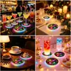 FGTYU001-025 Posavasos Acrílicos Luminosos Posavasos para Cócteles Posavasos para Bar Fiesta Navideña Posavasos LED