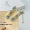 Pasador de Pelo Azul Estilo Francés Nuevo Estilo Chino con Borla de Perlas Florales para Mujer, Nuevo Clip para Flequillo Lateral, Pinza para el Cabello, Pinza de Pato