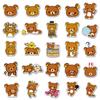 Pacote com 50 Adesivos Rilakkuma Graffiti, Adesivos de Urso Relaxante de Anime para Mala, Laptop e Agenda